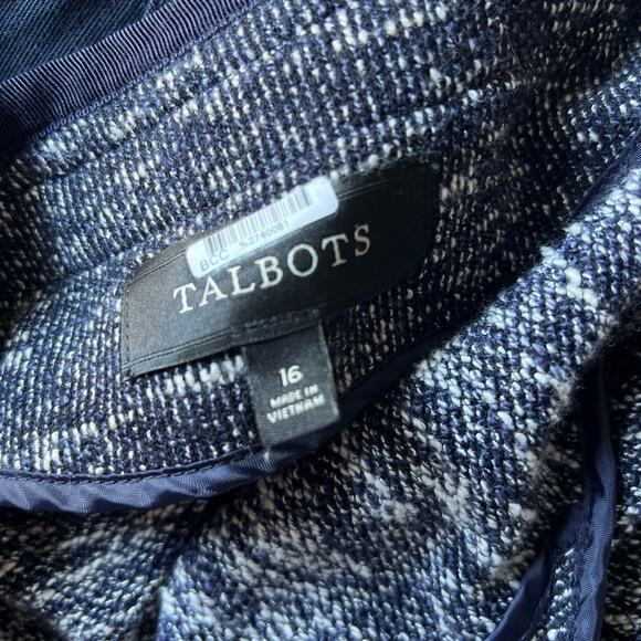 Talbots Women’s Knit Sweater Softshell Jacket Full Zip Cardigan size 16 Blue - Picture 5 of 8